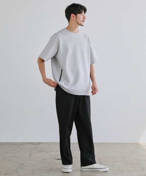 BLAMINK　半袖Tシャツ　コットン　クルーネック　オーバーサイズ　1 SPU tシャツ 「セットアップ対応」コットンポンチクルーネック