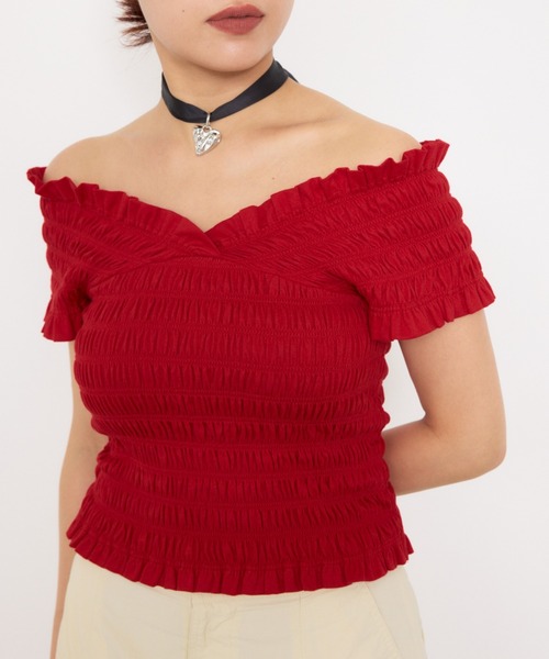 RANDOM SHIRRING 2WAY BUSTIER