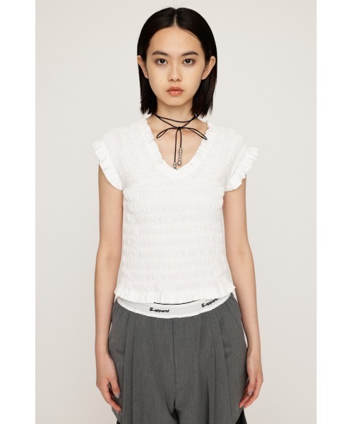 shirring bustier レディース SLY tシャツ 2WAY SHIRRING BUSTIER TOPS ツーウェイ
