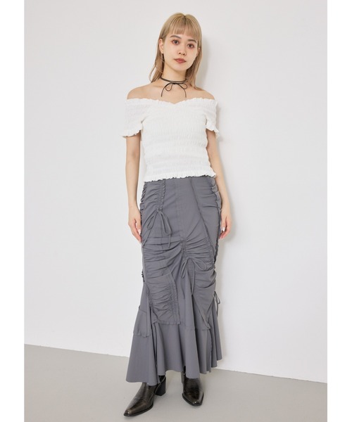 SLY tシャツ 2WAY SHIRRING BUSTIER TOPS ツーウェイ