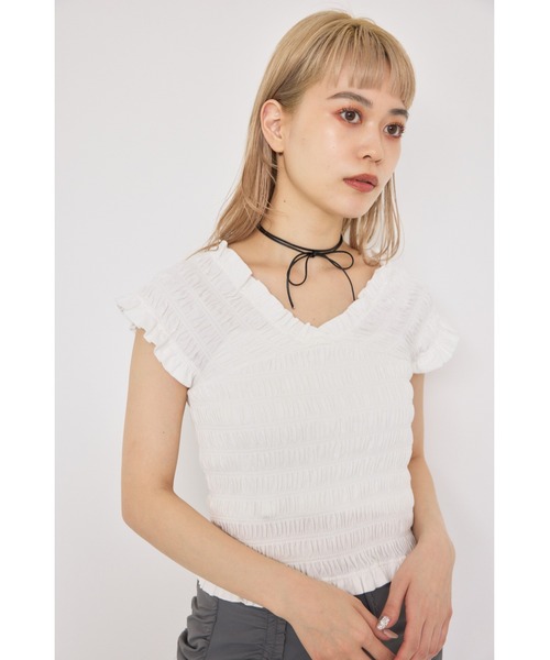 SLY tシャツ 2WAY SHIRRING BUSTIER TOPS ツーウェイ