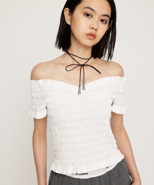 shirring bustier レディース SLY | 2WAY SHIRRING BUSTIER トップス (タンクトップ ) |SHEL