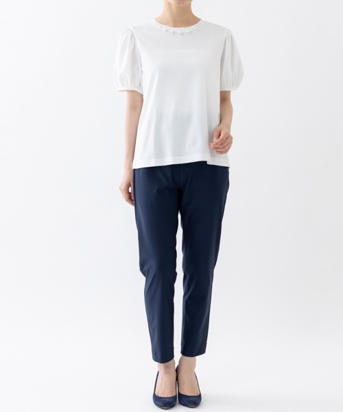 Sono tシャツ 「SONO/ソーノ」パール＆ギャザーパフTEE