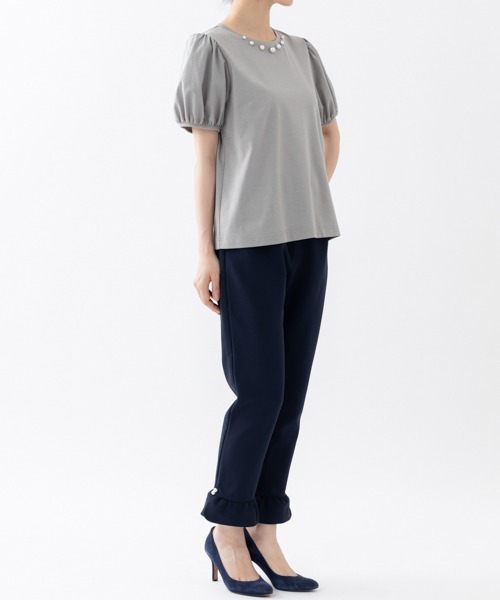Sono tシャツ 「SONO/ソーノ」パール＆ギャザーパフTEE