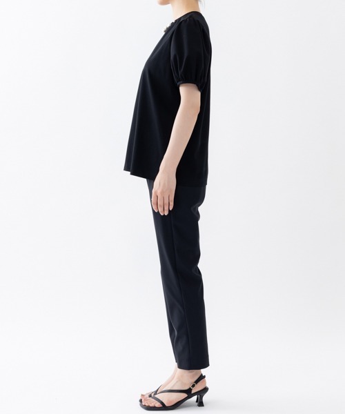 tシャツ 「SONO/ソーノ」パール＆ギャザーパフTEE レディース Sono tシャツ 「SONO/ソーノ」パール＆ギャザーパフTEE