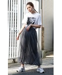 ロング スカート ラメチュール バルーンスカートの詳細画像1