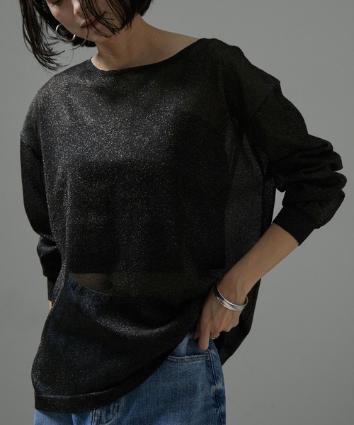 tシャツ シアーラメビスチェセットプルオーバー「洗える」 レディース