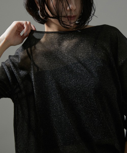 SALON adam et rope' tシャツ シアーラメビスチェセットプル