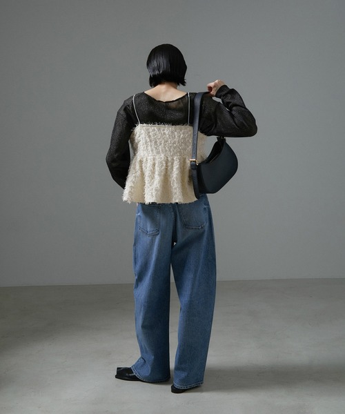 SALON adam et rope' tシャツ シアーラメビスチェセットプル