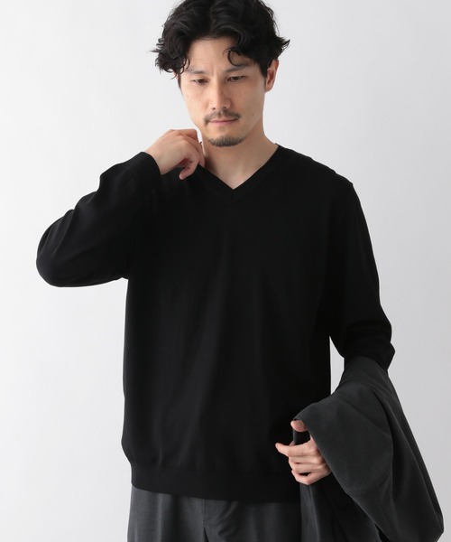 Black&White Vネックメンズ セーター Black&White Vネックメンズ セーター