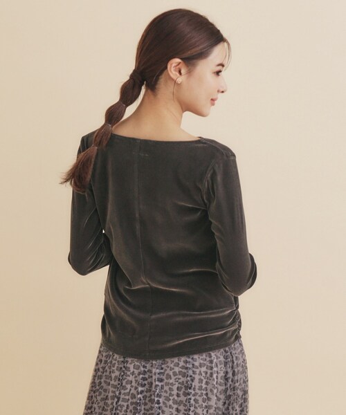 m*0様 Ruro for 6 SHIRRING T SHIRT Tシャツ　ブラ m*0様 Ruro for 6 SHIRRING T SHIRT Tシャツ ブラ