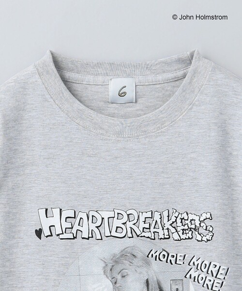 tシャツ Tシャツ 「6(ROKU」JOHN HOLMSTROM HEART BRAKES GRAY Tシャツ 