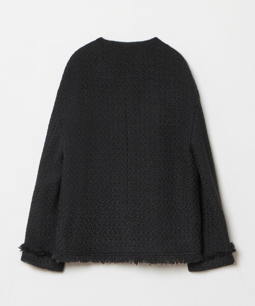 【未使用級】24AW アルアバイル ロービングツイードクルーネックジャケット 白 ロービングツイードクルーネックジャケット|allureville