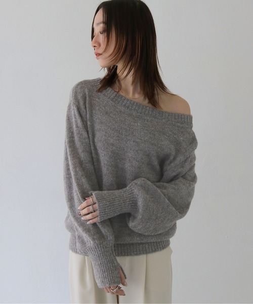 長袖ニット cleio 店舗 CLEIO クレイオ の CLEIO 2WAYデザインリブニット ニット セーター