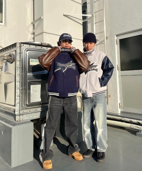 Younger Song スタジャン melton track stadium jumper メンズ