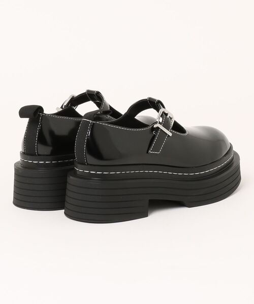 m　プラットフォームメリージェーン CHARLES & KEITH メッシュ カーブプラットフォームメリー