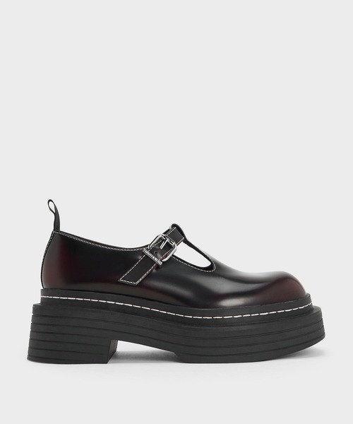CHARLES ＆ KEITH パンプス Tバー プラットフォームメリー