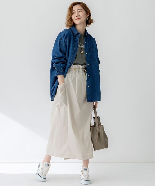 ブラウス シャツ 「洗える」ライトダンガリー 2WAY シャツ レディース 23区 ブラウス シャツ 「洗える」ライトダンガリー 2WAY