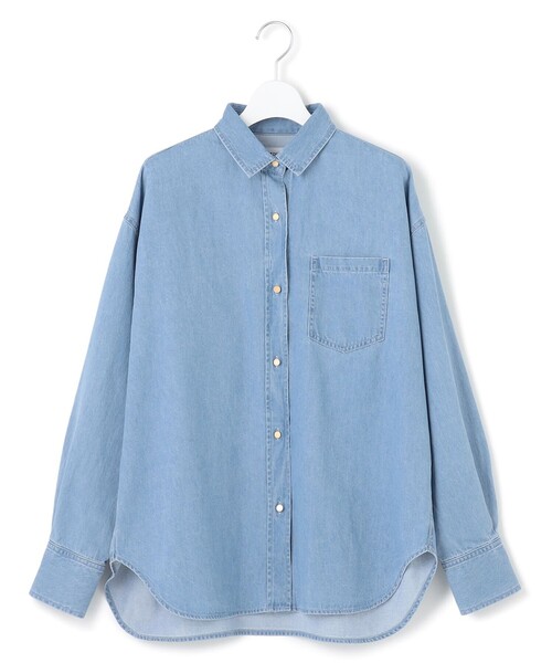 ブラウス シャツ 「洗える」ライトダンガリー 2WAY シャツ レディース 23区 ブラウス シャツ 「洗える」ライトダンガリー 2WAY