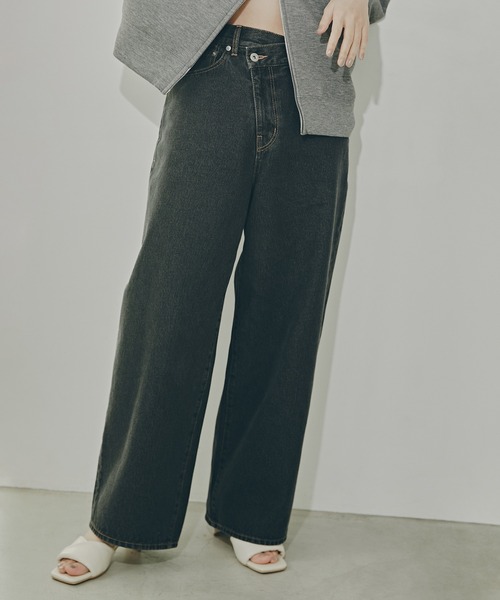 Beauty&youth ダメージラップワイドデニム　ネイビー　S BEAUTY&YOUTH UNITED ARROWS（ビューティーアンドユース