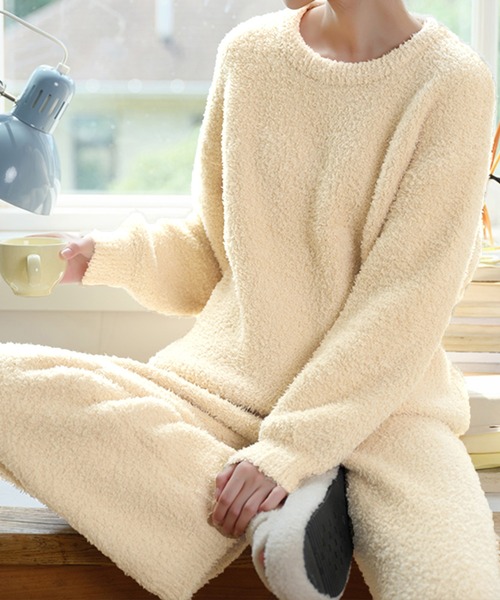 IRADOWL パジャマ ルームウェア もこもこルームウェア レディース