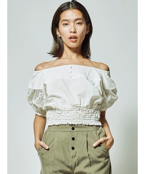 ブラウス シャツ LACE TOPS(C0153) レディース