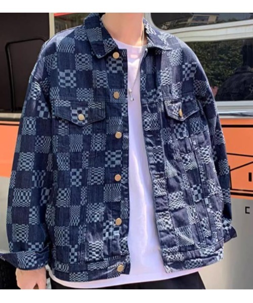 revertical デニムジャケット gジャン チェック柄ジャケット メンズ