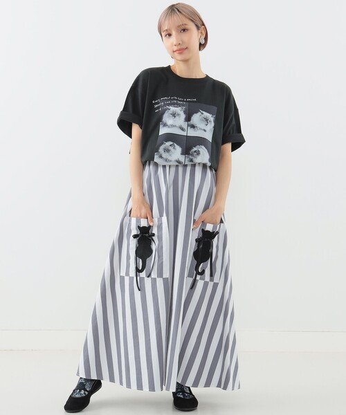mmts（マミタス）の「mmts / 猫いっぱいスカート（スカート