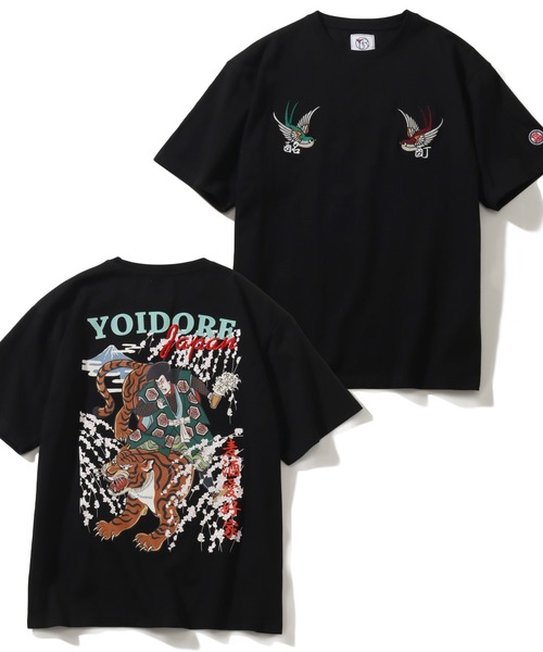 ヨイドレ 半袖Tシャツ ユニセックス YOIDORE 酔いどれ 歌舞伎スケーターTEE 漢字 ルーズシルエット トップス Tシャツ CORPUS SELECT tシャツ 「YOIDORE/酔いどれ」歌舞伎スケーター