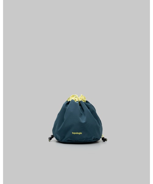topologie リバーシブルバケットバッグ ストラップ付き 巾着 グリーン Topologie（トポロジー） ショルダーバッグ Reversible Bucket