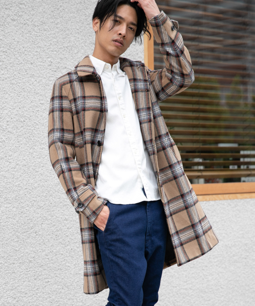 CAMBIO（カンビオ） ステンカラーコート L レッド メンズ : ZOZOTOWN