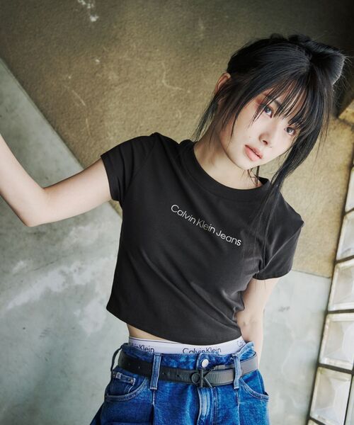tシャツ メタ CK ベビーTシャツ レディース Calvin Klein tシャツ メタ CK ベビーTシャツ レディース