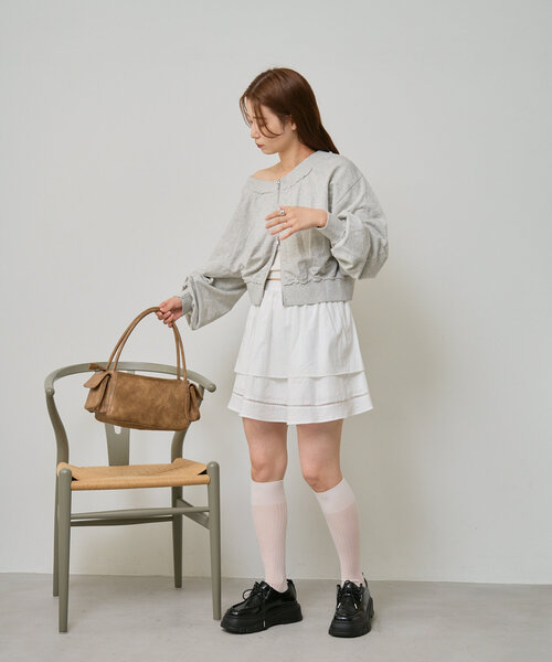 初夏まで着れる/S.Mサイズ展開】ダブルZIPスウェットパーカー