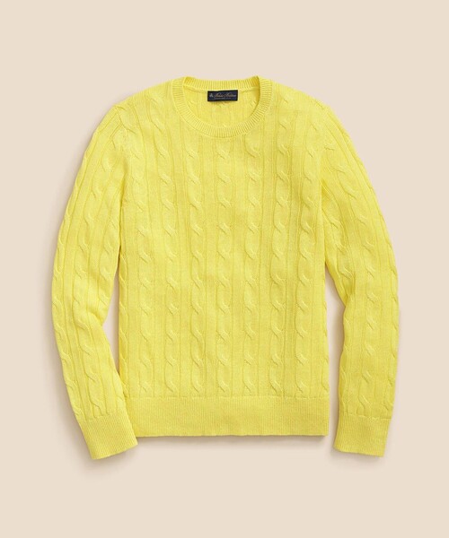 BROOKS BROTHERS セーター ニット リネン ケーブル クルーネック