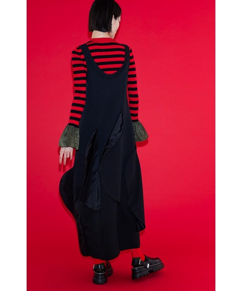 OMMO（オーエムエムオー） ワンピース CIRCLE LAYERED DOCKING KNIT OP