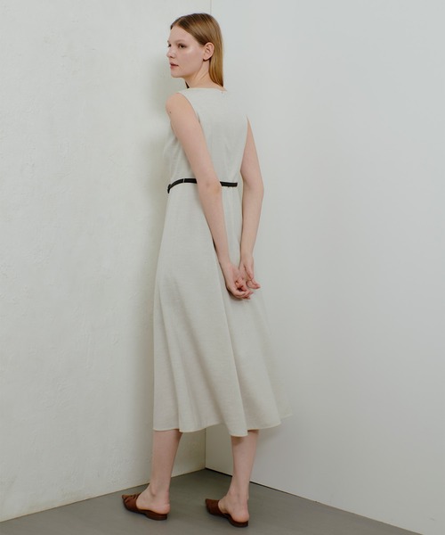 allureville ワンピース リネンライクオックスノースリ