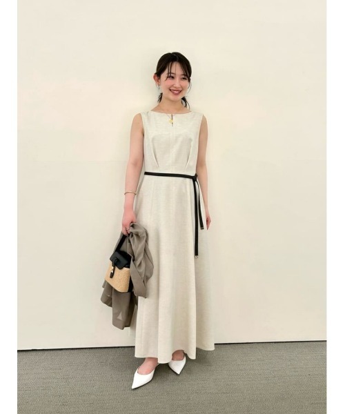 allureville ワンピース リネンライクオックスノースリ