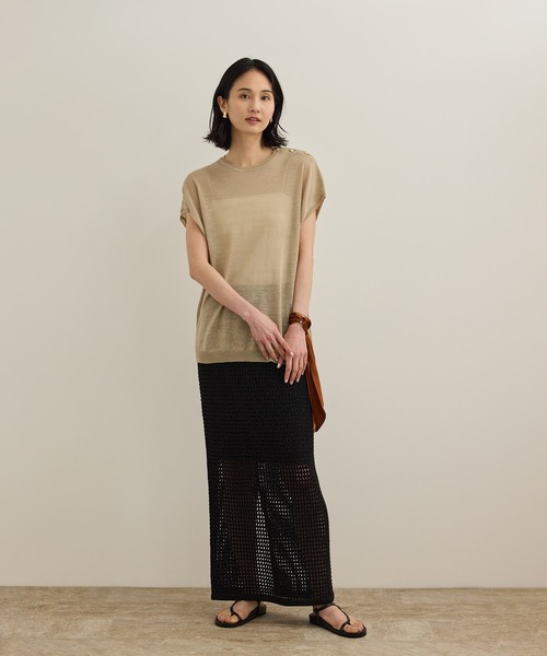 ROPE' / ロペ ラミー フレンチスリーブプルオーバー/サマーニット 楽天市場】【SALE／40%OFF】ラミー フレンチスリーブプル
