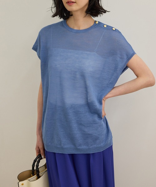 ROPE' ニット セーター ラミー フレンチスリーブプルオーバー