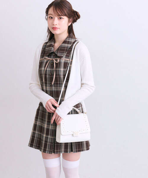 OLIVE des ショルダーバッグ バッグ エメリスタッズ付きケリー
