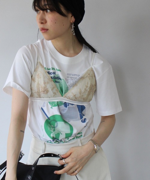 tシャツ 「SANSeLF」グラフィックロゴプリントTシャツ sanw25s053 レディース セール】【SANSeLF】グラフィックロゴプリントTシャツ