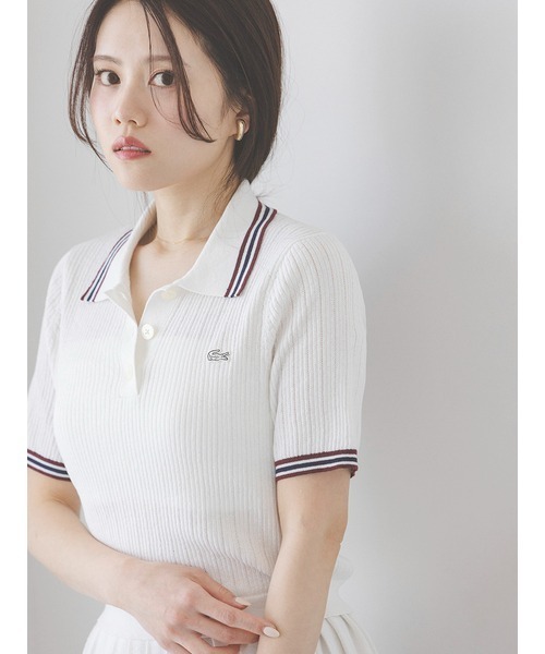 新品未使用品　［最終価格箱無し］ ラコステニットポロシャツ　レディースＬサイズ LACOSTE ニット セーター LACOSTE/ポロニット レディース