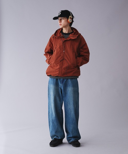 「Adoon plain」 マウンテンパーカー LARGE ブラック メンズ