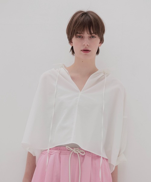 DRESSLAVE（ドレスレイブ） ブラウス シャツ shirring half sleeve 