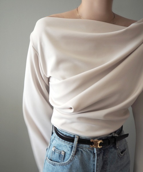 tシャツ drape flare wide sleeve tops /ドレープワイドフレアスリーブ