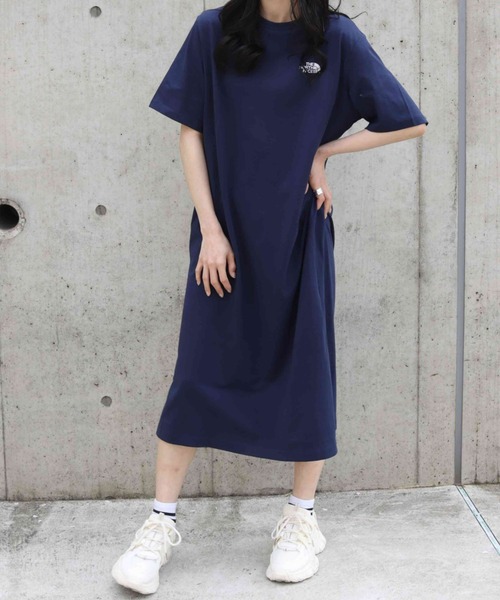 THE NORTH FACE 「THE FACE」 Tシャツワンピース L ネイビー