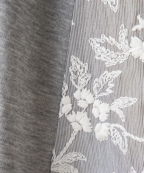【BEARDSLEY】 刺繍 半袖 カットソー ブラウス Tシャツ 黒 Tブラウス(505934222) | ビアズリー(BEARDSLEY) - d fashion