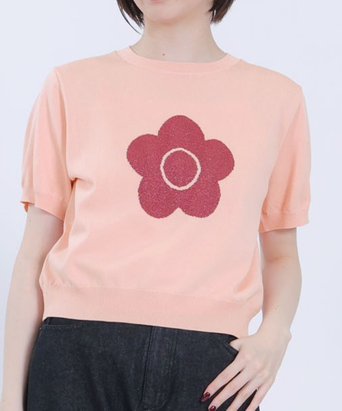 ニット セーター マリークワント mary quant ラメデイジーニット プルオーバー レディース