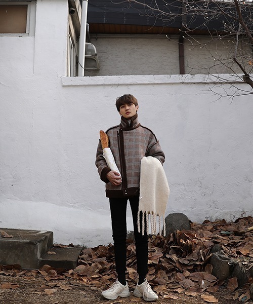 「MASONPRINCE」 ジップアップブルゾン L ブラウン メンズ_画像3