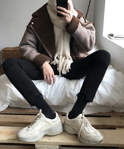 「MASONPRINCE」 ジップアップブルゾン L ブラウン メンズ_画像4